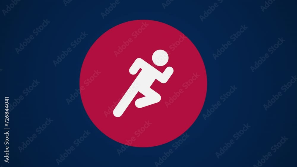 Pictograma de los Juegos Olímpicos de lado izquierdo con el deporte atletismo en fondo azul. Pictograma de los Juegos Olímpicos de lado izquierdo con el deporte atletismo en fondo azul.