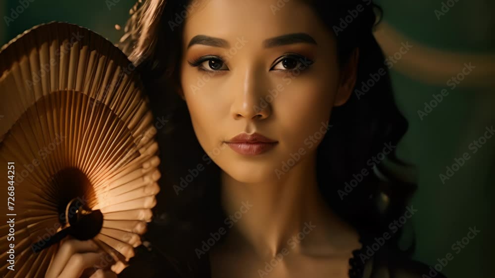 A Lithe Woman A lithe Vietnamese woman stands before her vanity combing out her long ...