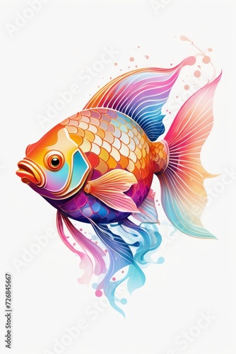 goldfish. colorful goldfish digital illustration © Eureka Design