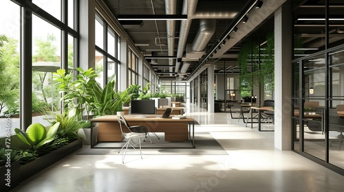 3d render free space interior design . office interior