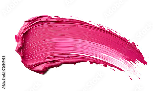 pink paint brush stroke smear color texture swatch background lipstick white smudge isolated  Generative AI