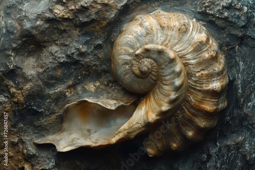 Textures of antique Shells in stone. Wallpaper background