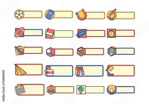 Cute School Element Label Nametag