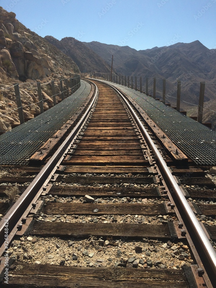 Fototapeta premium On Train Tracks by Goat Canyon Trestle, Anza Borrego Desert State Park