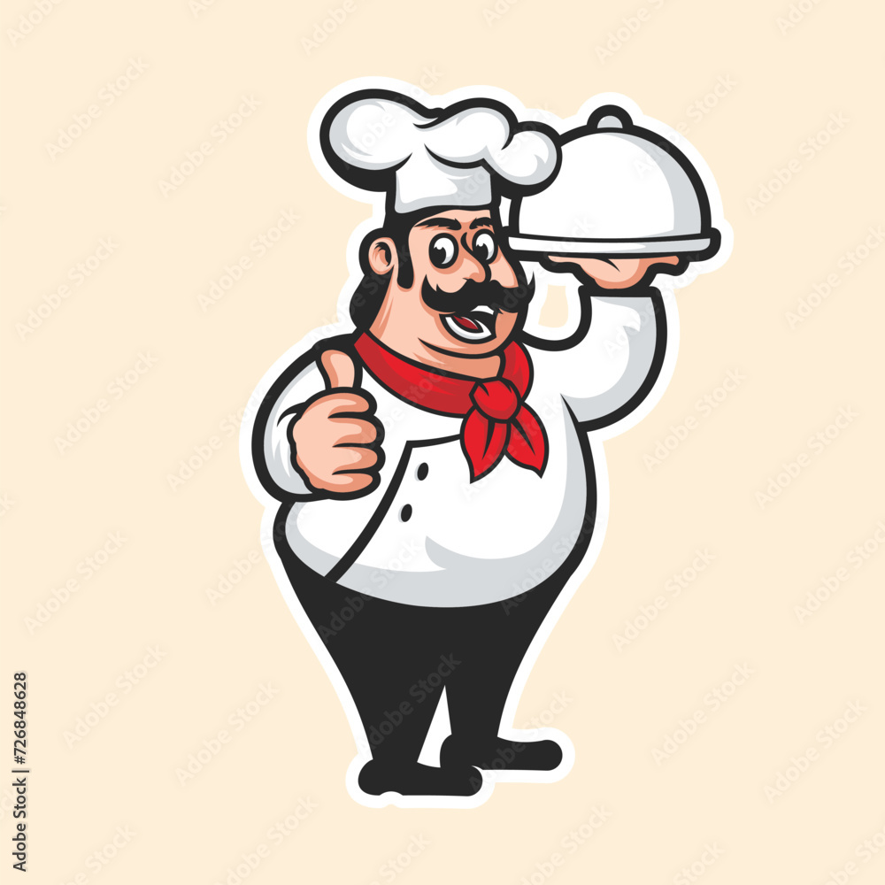 Chef mascot logo character illustration Chef mascot logo character illustration