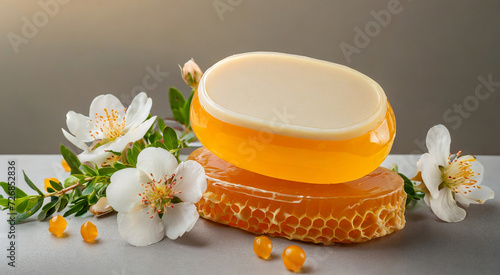 Luxury in Pixels: Honey Soap Photography for Your Projects - Mock up