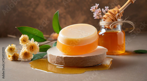 Crafting Elegance: High-Quality Visuals of Artisan Honey Soap - Mock up