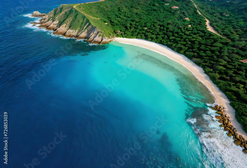 Coastal. Aerial View. Seaside. Ocean. Beach. Landscape. Horizon. Coastal Scenery. Waterfront. Shoreline. Seashore. Coastal Beauty. Drone Photography. Coastal Landscape. Aerial Shot. AI Generated.
