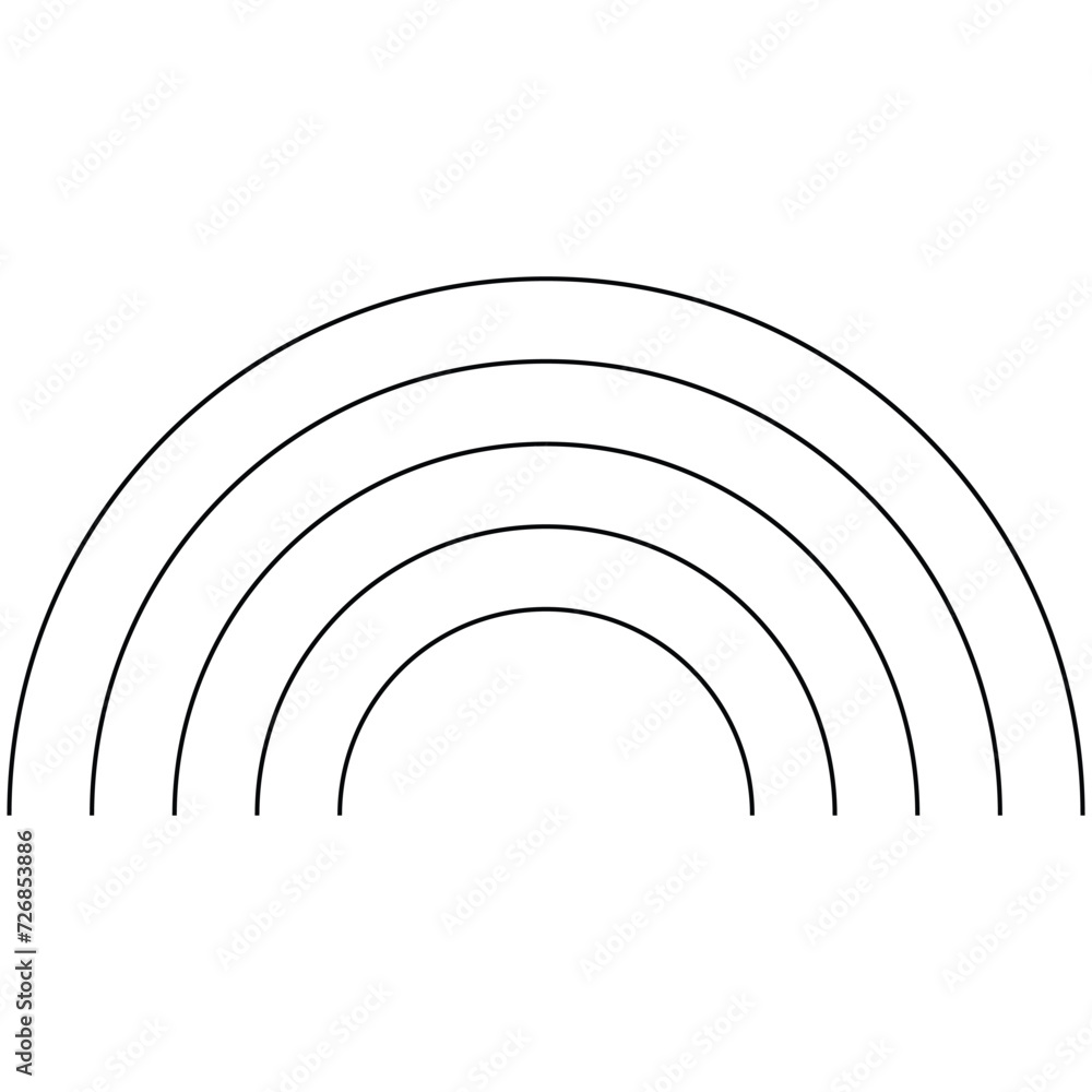 rainbow shape icon, semi-circle shape art line for decoration, halftone of geometric element rainbow shape icon, semi-circle shape art line for decoration, halftone of geometric element
