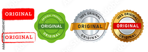 original rubber stamp seal emblem sign guarantee genuine product marketing photo