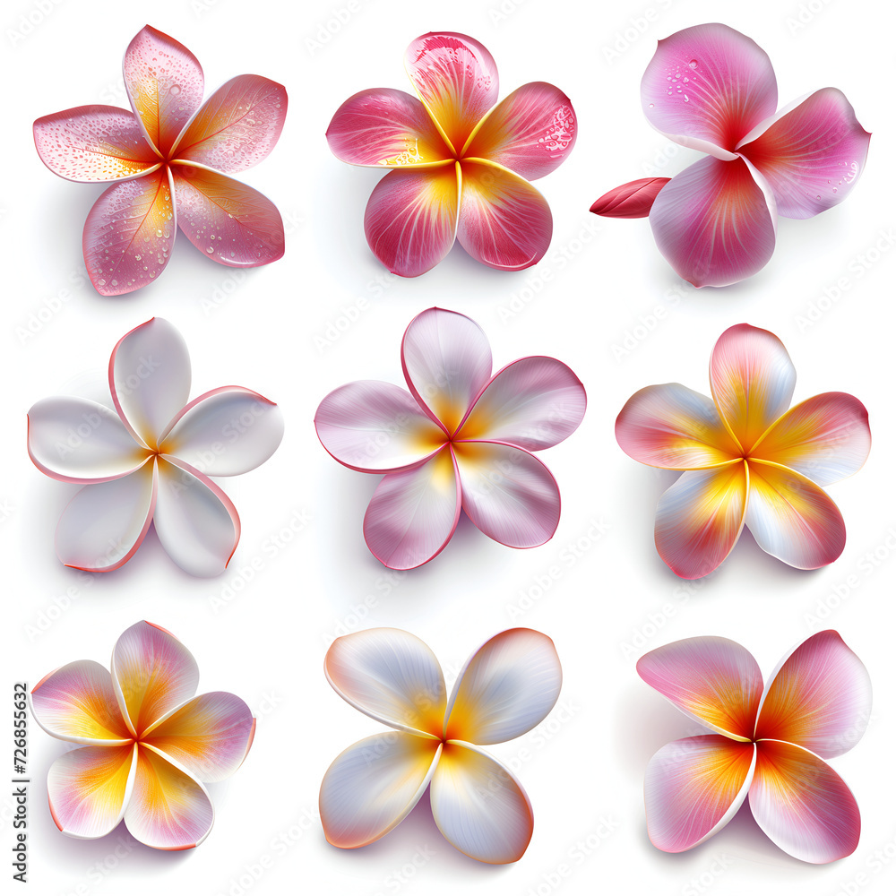 Fototapeta premium frangipani plumeria flower on white background