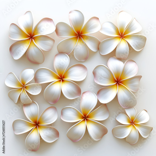 frangipani plumeria flower on white background