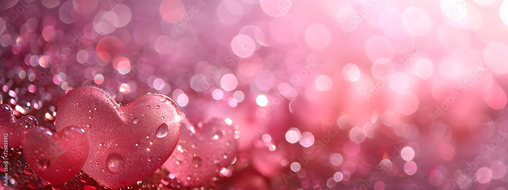 Abstract background with pink hearts bokeh and pink rose gradient, perfect for Valentine's Day and Mother's Day concept, ideal for banners and decorations. Abstract background with pink hearts bokeh and pink rose gradient, perfect for Valentine's Day and Mother's Day concept, ideal for banners and decorations.