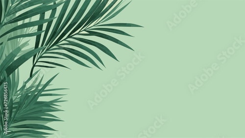 Vector illustration of overlapping palm fronds  capturing the tropical and exotic vibes associated with lush green leaves. simple minimalist illustration creative