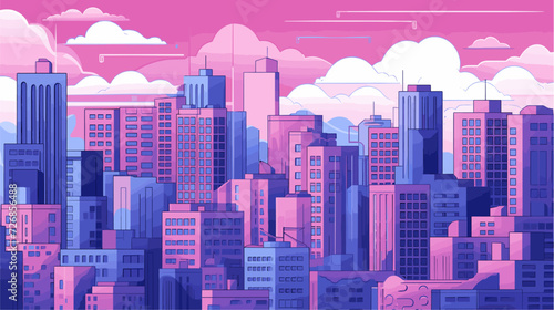 Abstract cityscape seamlessly blending with isometric elements  illustrating the integration of urban planning and illustrative depth in a dynamic vector background. simple minimalist illustration