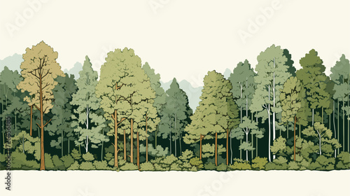 Dense woodland vector background featuring a lush forest canopy  capturing the dense and textured beauty of nature's woodlands in a visually captivating composition. simple minimalist illustration