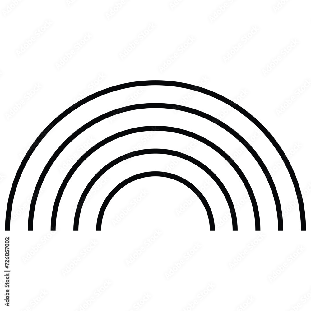 rainbow shape icon, semi-circle shape art line for decoration, halftone of geometric element rainbow shape icon, semi-circle shape art line for decoration, halftone of geometric element