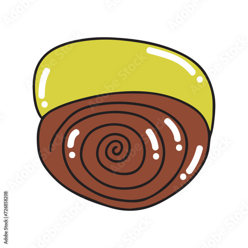 chocolate pastry popular  coffeshop. cromboloni design. all variant pastry 