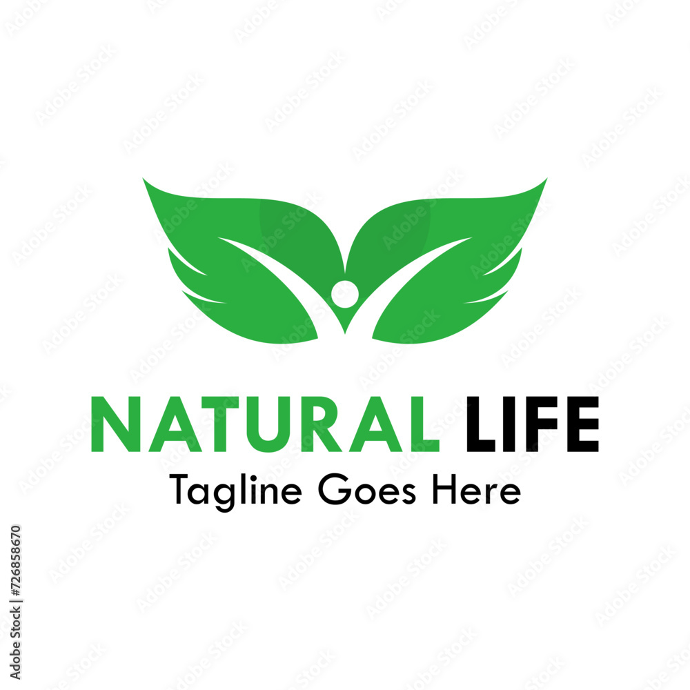 Natural life design logo template illustration