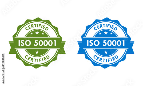 ISO 50001 certified logo template illustration