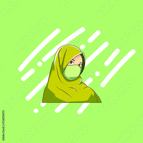 illustration of hijab woman