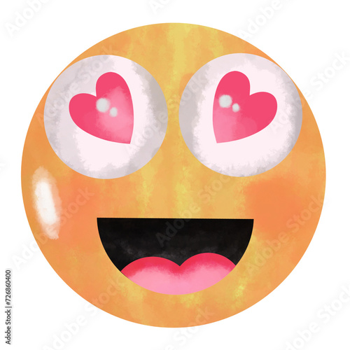 Love emoji watercolor illustration