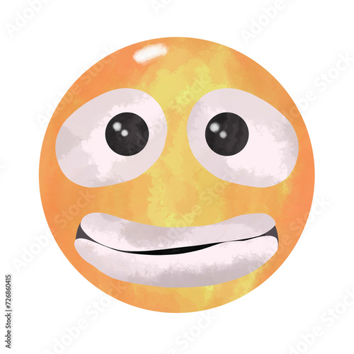 Scarry emoji watercolor illustration