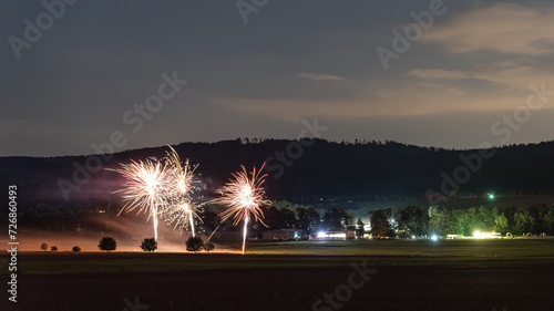 Feuerwerk beim Taunus Flugfest auf dem Flugplatz Neu-Anspach / Wehrheim Obernhain im Hochtaunuskreis, Hessen photo