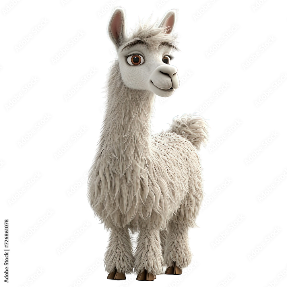 Fototapeta premium llama cute cartoon