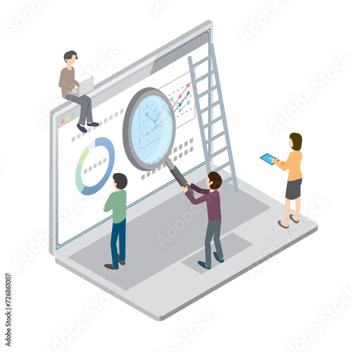 WEB構築をしている人たちのイラスト
