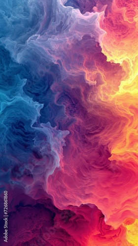 Multicolored Background With Abundant Smoke