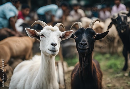 animal their 6 2020 Riau Islands offered Every sale sacrificial practice alAdha goats market August goat year Eid Tanjungpinang Muslims beliefs Indonesia religious photo