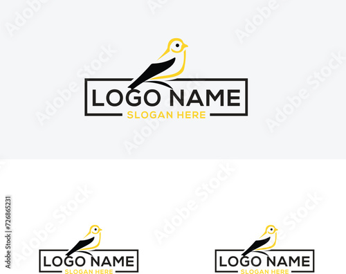 Set of Bird logo template with line art style. Creative abstract bird logo collection.