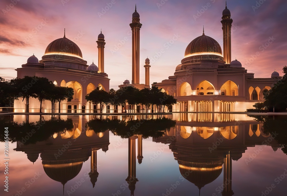 Mosque sunset Putra Putrajaya Malaysia