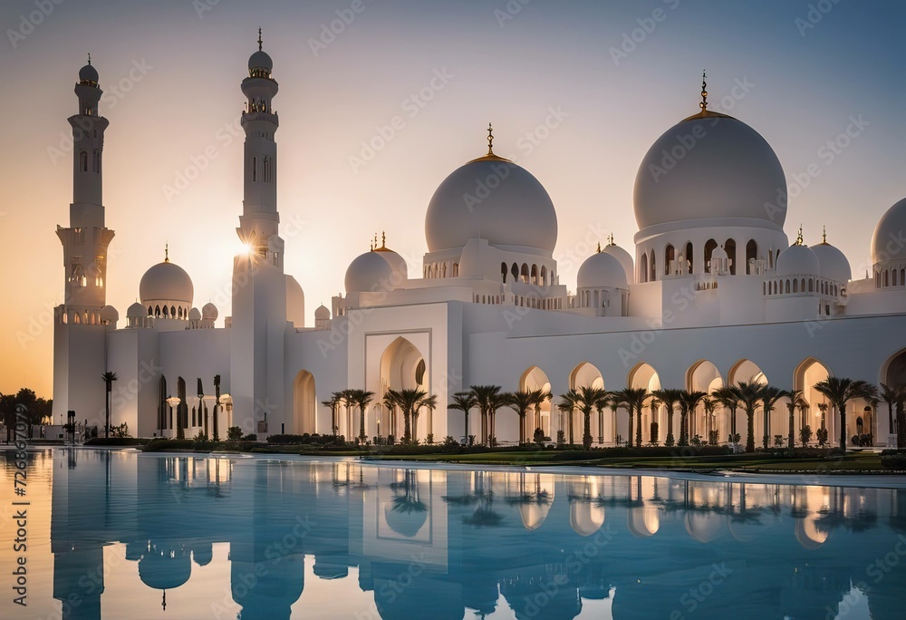 United 2017 Grand Dhabi September The Mosque Abu Emirates Arab - obrazy, fototapety, plakaty 