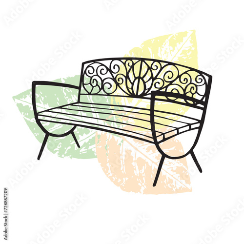 Vintage  garden chair hand drawing illustration vector