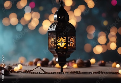 dates mubarak arabic Kareem light lamp Ramzan background tasbeeh Ramadan colorful Background black isolated