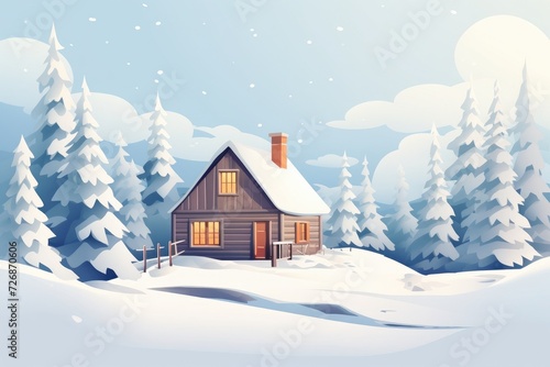 a quaint snow cabin © Tomi adi kartika