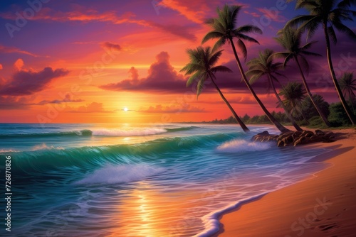 beautiful sunset on beach © Tomi adi kartika