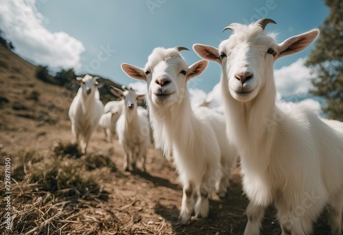 White Asian goats