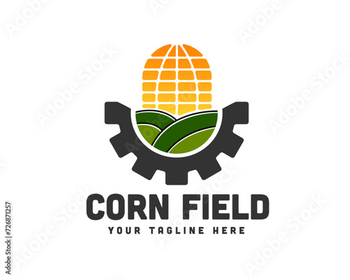 industry farming corn factory system logo icon symbol design template illustration inspiration