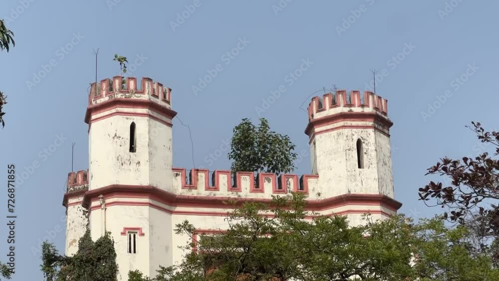 Low angle shot of top of a White fort in Shibpur college during daytime in Kolkata, India. Low angle shot of top of a White fort in Shibpur college during daytime in Kolkata, India.