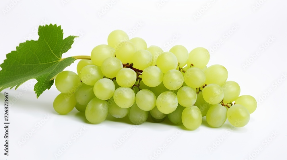 green grapes on a white background with drops of water green grapes on a white background with drops of water