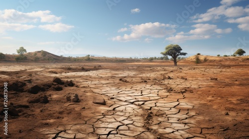 dry area that has no plants or animals , environment or global warming
