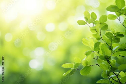 Beautiful green leaves on blurred background, space for text. 