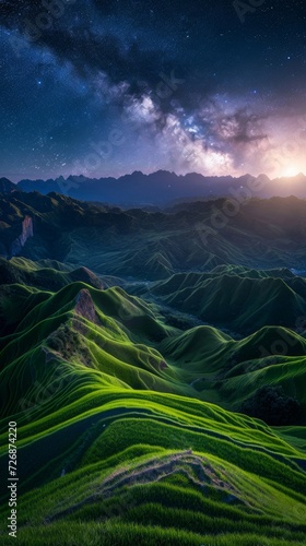 Majestic Green Valley With Mountainous Backdrop