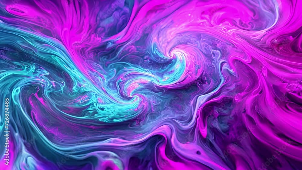 Hues of neon purple blue and green mixing and blending in a swirling psychedelic pattern. Hues of neon purple blue and green mixing and blending in a swirling psychedelic pattern.