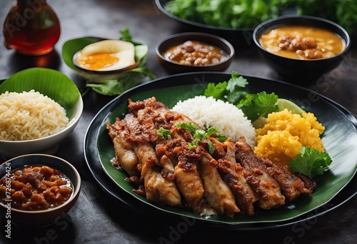 food Peninsula Nasi Traditional Malaysian Complete Dagang Malaysian coast east photo