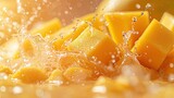 Vibrant Close up of Cut Mangoes, Generative AI