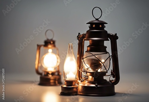 white kerosene isolated Lantern oil lamp background